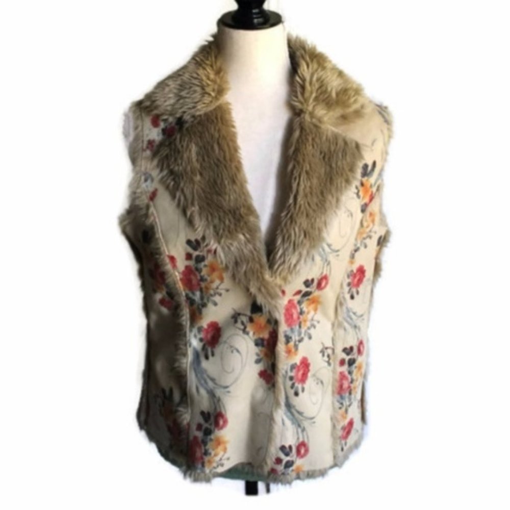Per Una Faux Fur Vest-Sz S NWT